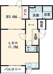 苫小牧市拓勇西町8丁目アパート 1LDKの間取図画像