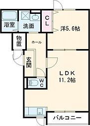 苫小牧市拓勇西町8丁目アパート 1LDKの間取図画像