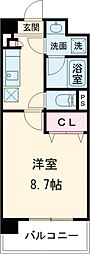 ディアコート・ハナテン 1Kの間取図画像