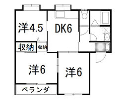 光ハイツ 3DKの間取図画像