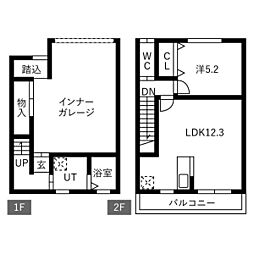仮称)知立ガレージハウス 1LDKの間取図画像