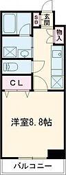 フレンドリー壱番館 1Kの間取図画像