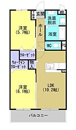 MON テラス 2LDKの間取図画像