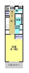 MON テラス 1Kの間取図画像