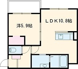 CHIP 1LDKの間取図画像