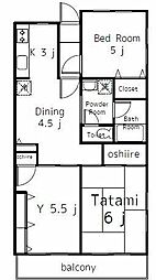 プラザM.M 3DKの間取図画像
