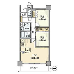 三条室町アーバンライフ 2LDKの間取図画像