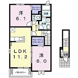 第二東雲B 2LDKの間取図画像