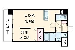 キュレスト熊大病院前 1LDKの間取図画像