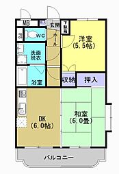 ハイツフレンド 2DKの間取図画像
