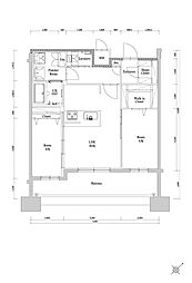 エンクレスト博多駅南GRACE 2LDKの間取図画像