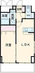 グレイスヴィラ西大畑 1LDKの間取図画像