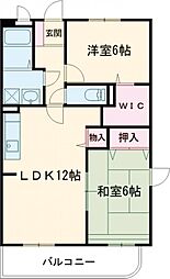 サンヴィラージュ2 2LDKの間取図画像