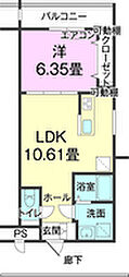 アリエッタIII 1LDKの間取図画像