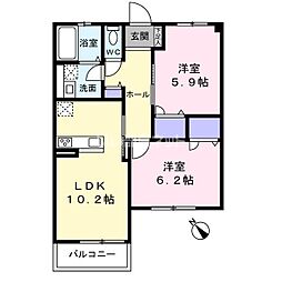 ラ・コリーナK 2LDKの間取図画像
