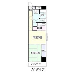 グランドール大和町 2Kの間取図画像