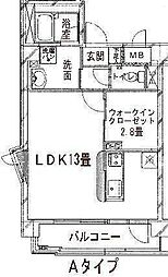 グレイスヒル高嶺 ワンルームの間取図画像