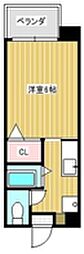 BI-JOU 1Kの間取図画像