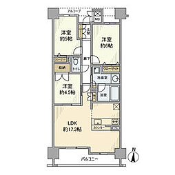 サンメゾン野並サウスヒルズアベニュー 3LDKの間取図画像