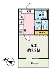 キャメル所沢航空公園 1Kの間取図画像