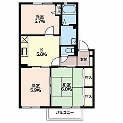 フォレスタB 3Kの間取図画像
