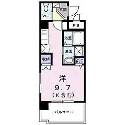 K's久茂地 ワンルームの間取図画像