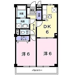 シャインニッチ 2DKの間取図画像