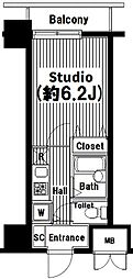 ガラ・グランディ練馬 1Kの間取図画像