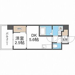 セレニテ福島プリエ 1DKの間取図画像