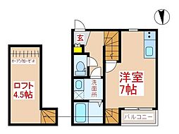 PROUD壱番館 ワンルームの間取図画像