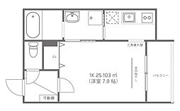 reve曙 1Kの間取図画像