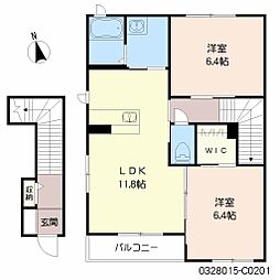 シャーメゾン愛宕C 2LDKの間取図画像