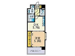 サクセス伊都 1DKの間取図画像