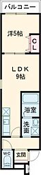 大東市大野1丁目アパート 1LDKの間取図画像
