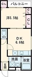 大東市大野1丁目アパート 1DKの間取図画像