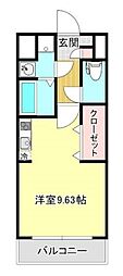 リファレンス敷戸1 ワンルームの間取図画像