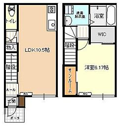 ビオラ泉町B棟 1LDKの間取図画像