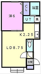 アンジュノーヴァ 1LDKの間取図画像