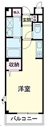 メゾンカインドE ワンルームの間取図画像