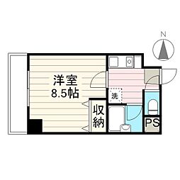 リエス原ノ町 1Kの間取図画像