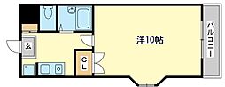 シェーンシュロス2 1Kの間取図画像