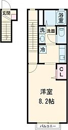 ツインリーフ 1Kの間取図画像