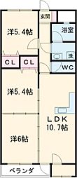 セシル2 3LDKの間取図画像