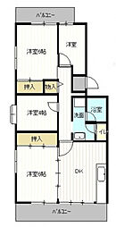 UR都市機構鈴が峰第5団地5号棟 3LDKの間取図画像