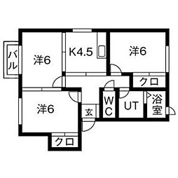 ファミーユ 3DKの間取図画像