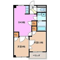 グランディルジン 2DKの間取図画像