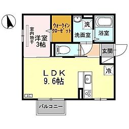 ドマーニA 1LDKの間取図画像