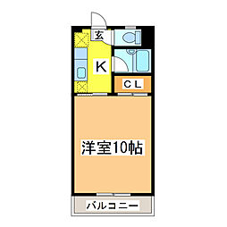 アメニティゾーン 1Kの間取図画像