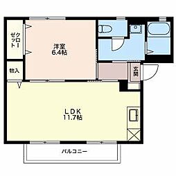 フレグランス21A 1LDKの間取図画像