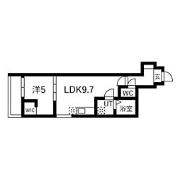 ジトローネ庄内初回保証料無料&フリーレント1カ月キャンペーン 1LDKの間取図画像